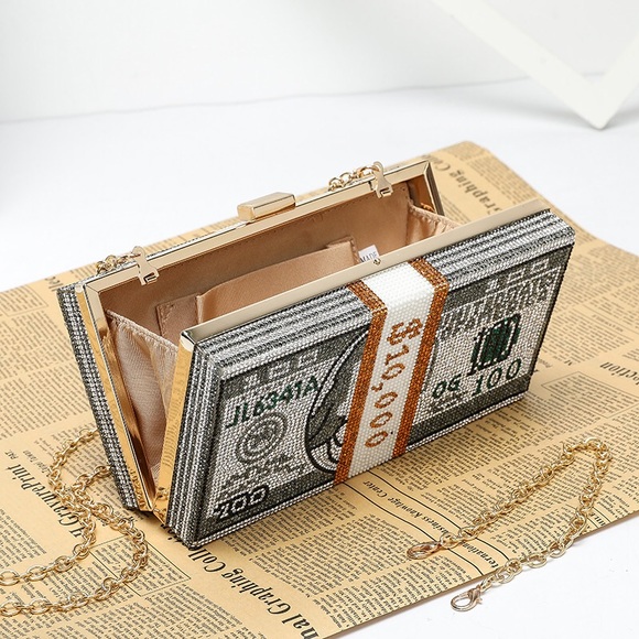 Money Rhinestone Clutch-Bag - Picture 5 of 10